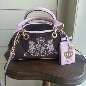 NWT Viral Juicy Couture Scottie Dogs Satchel Velour Bag